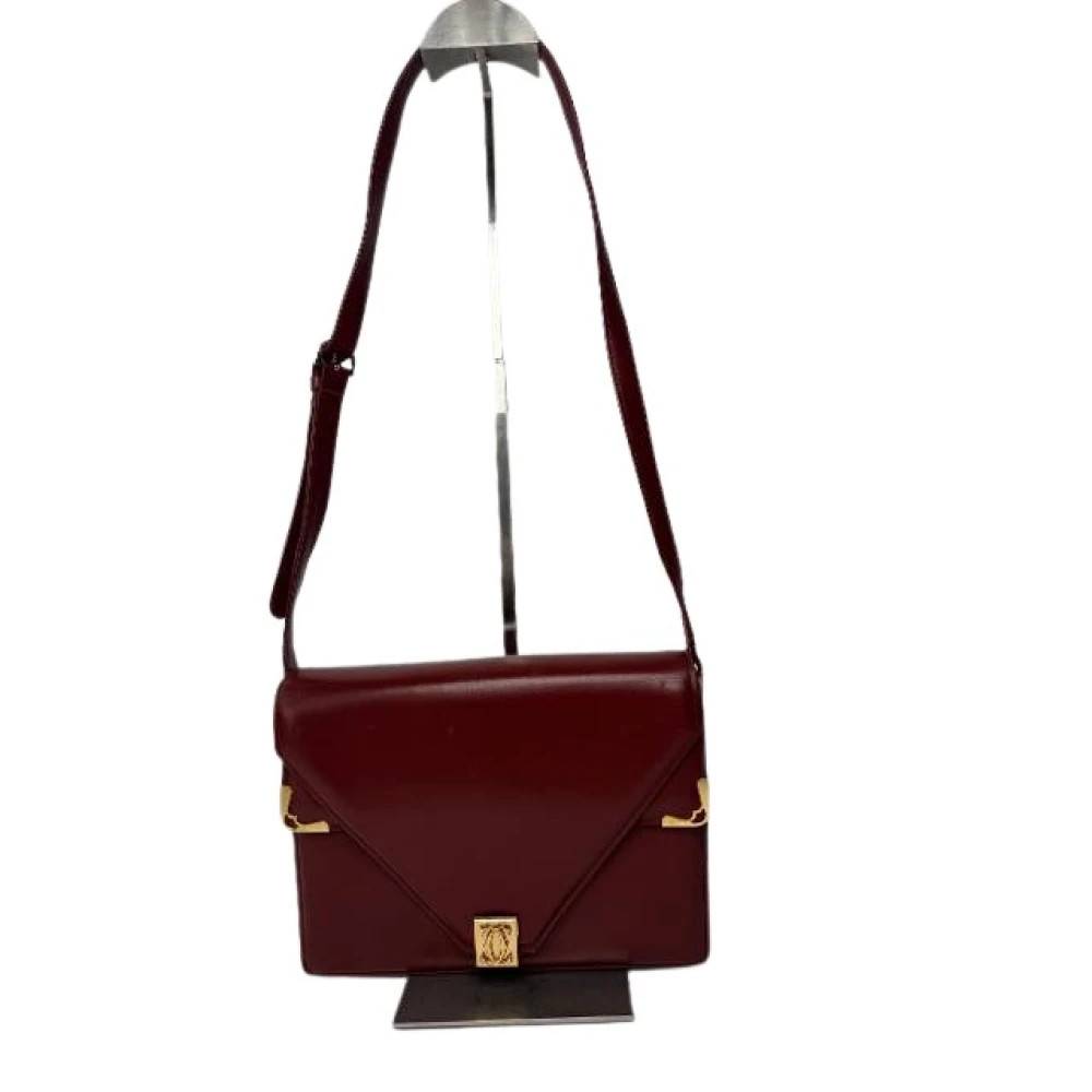 Cartier Vintage Pre-owned Cross Body Taske - Vintage - Dame - Rød - ONE SIZE - Uld