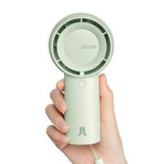 JISULIFE Turbohandfläkt, batteridriven, 16 timmars batteritid, 4 000 mAh, bärbar minifläkt, USB-uppladdningsbar, 5 hastigheter, för resor/utomhus/hemma/kontor, grön