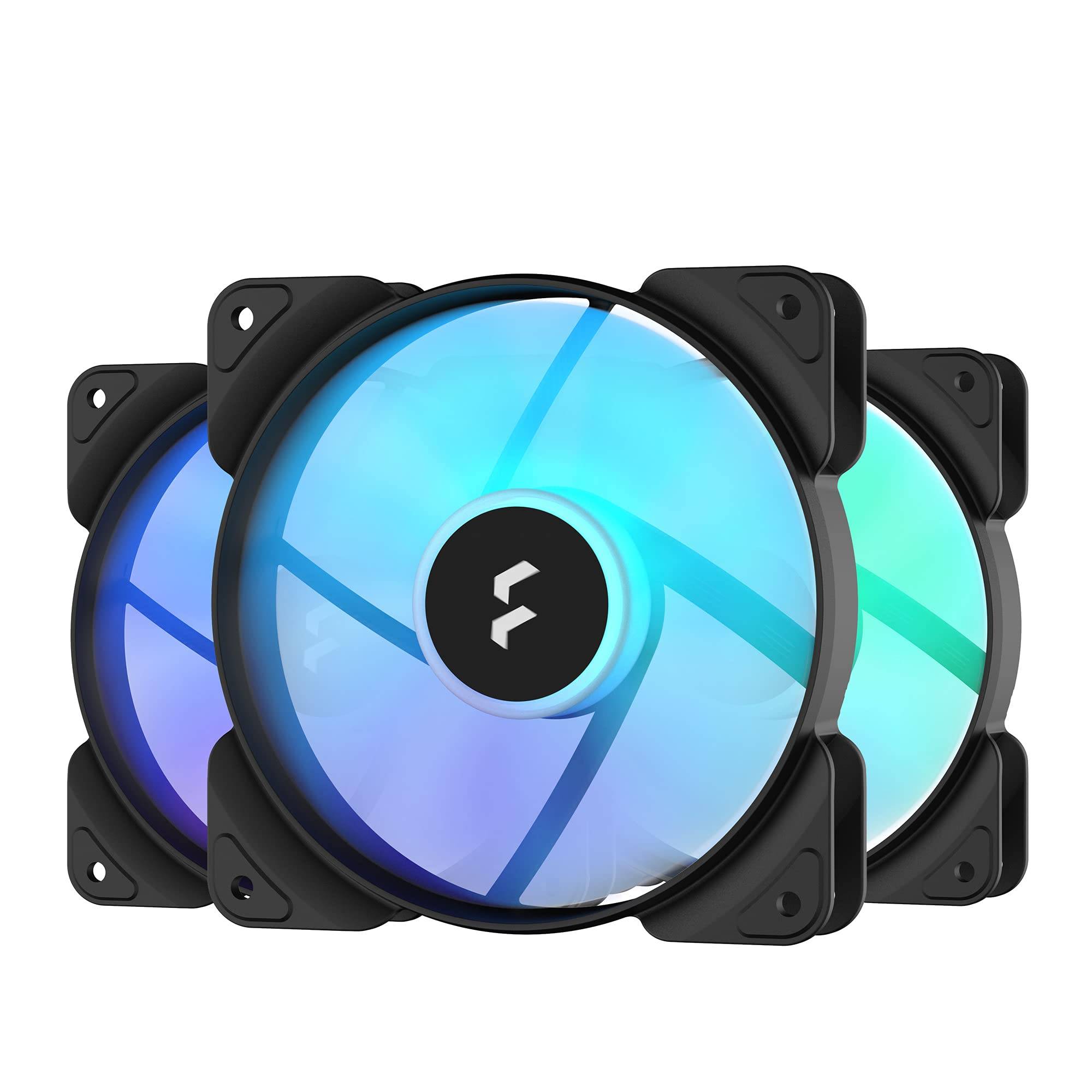 Fractal Design Aspect 12 RGB Black 4-pin PWM PC Case Fans, 12cm, Daisy Chain Compatible, Set of 3, FD-F-AS1-1207 (FN1513)