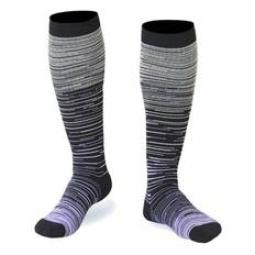 1 par kompressionsstrumpor för män/kvinnor, cool gradient randig design, knähöga långa sportstrumpor, polyester 30 %, polyamid 70 %, maskintvättbar, s - Grå - L/XL,S/M