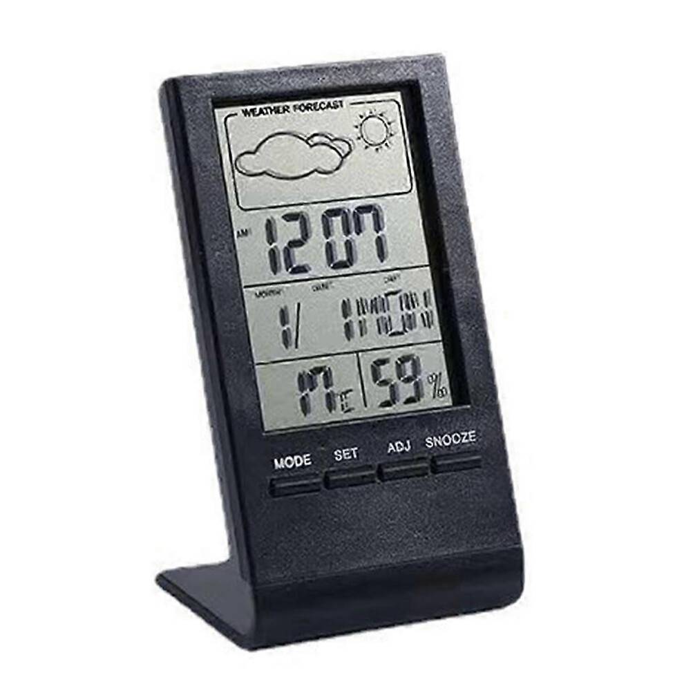 Trådløs til indendørs og udendørs brug, digitalt termometer, hygrometer til indendørs og udendørs brug (sort)