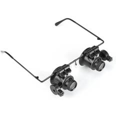 Øjenforstørrelsesglas, Øjenbriller Lup med LED-lys Professionelle Øjenreparation Briller til Ur 20 x Lup Juveler Værktøj Linse Lup