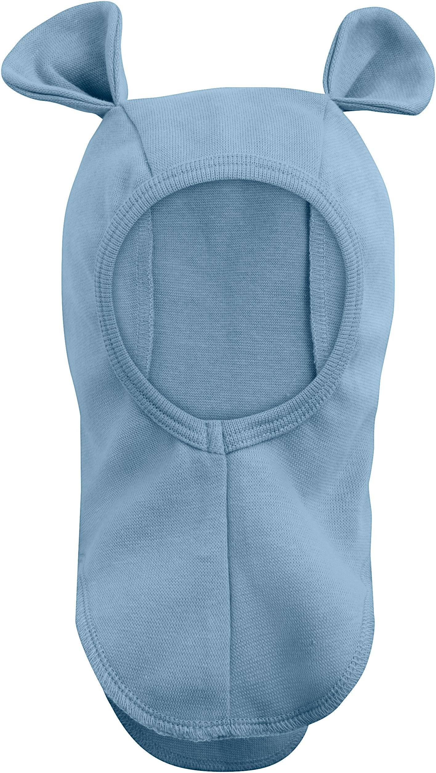 Huttelihut Balaclava Ears Cotton Rib Stl. 48\6-12M unisex - Balaclavas Från Magasin - Windward Blue (48\6-12M)