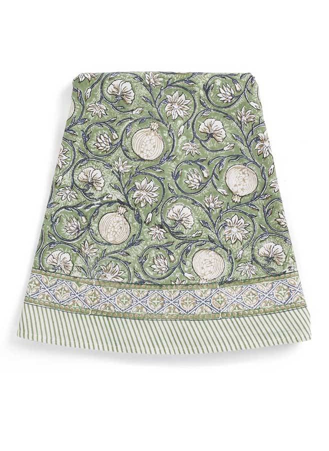 Bordsduk Tangier Pomegranate Green Rund ø160cm - Chamois