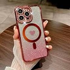 Luxury Glitter Diamond Cute Love Case för iPhone 15 14 11 12 13 Pro Max, röd, För iphone 14Pro