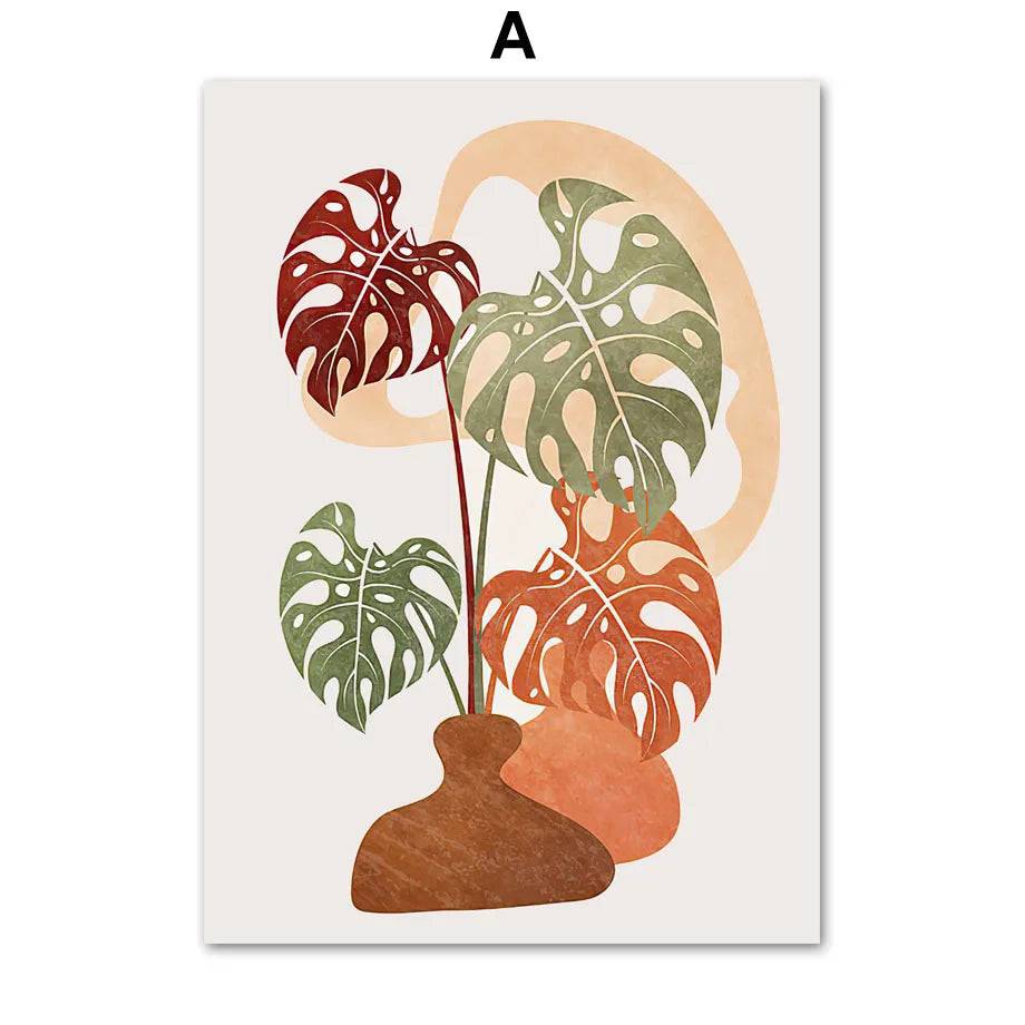 Poster med monstera i bohostil - 1 / 30X40cm