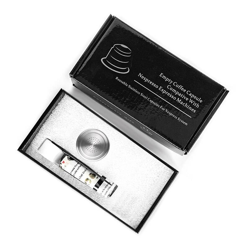 Påfyllningsbar nespresso-kaffekapslar sabotagesats återanvändbar rostfritt stål espresso pod-filter uppladdningsbart nespresso-verktyg - 1 kapsel