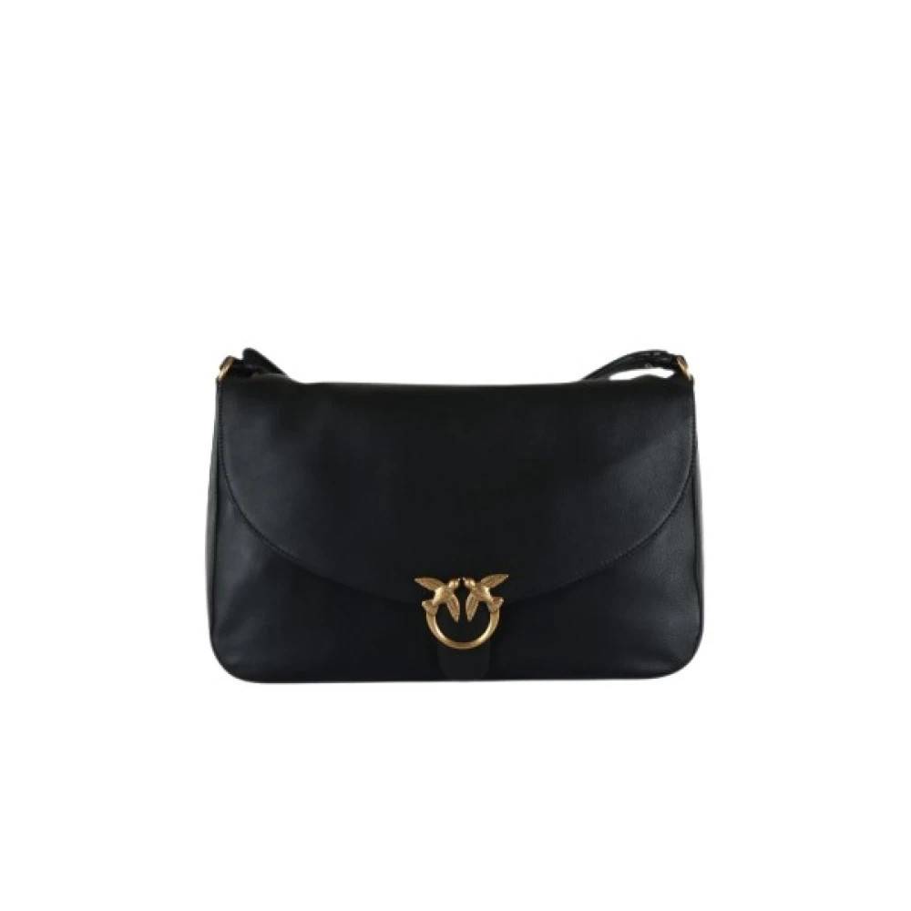 PINKO Love Satchel Big - Tasker - Dame - Sort - ONE SIZE - Bomuld