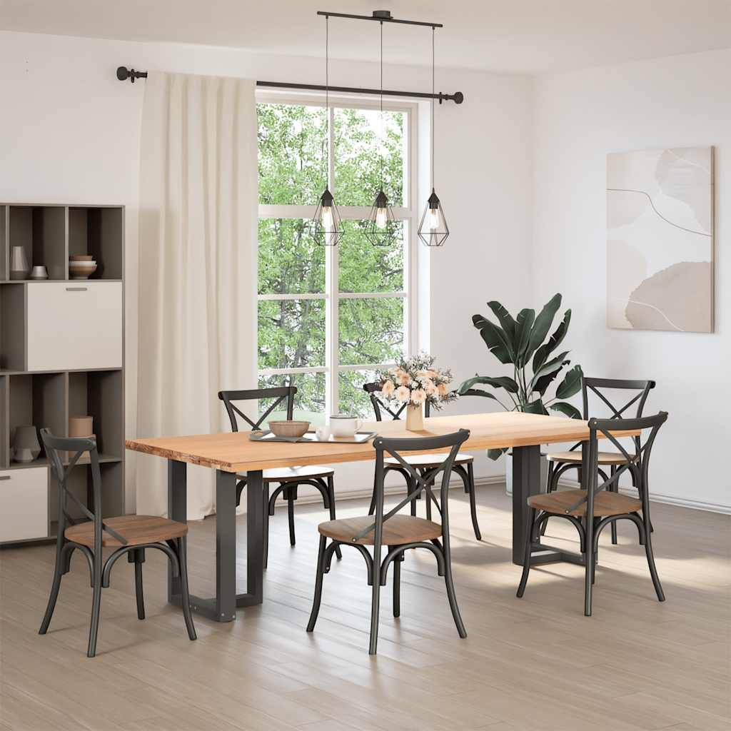 vidaXL spisebordsben T-formet 2 stk. antracit 50x35x(72-73) cm stål