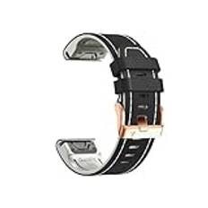 20 mm läder silikonrem passform for Garmin/Fenix 7S 6S Pro 5S Plus klockband Kvinna Män Passar for Fenix 7s 6s 5s klockband Armband Correa(Black,Quickfit 20mm)