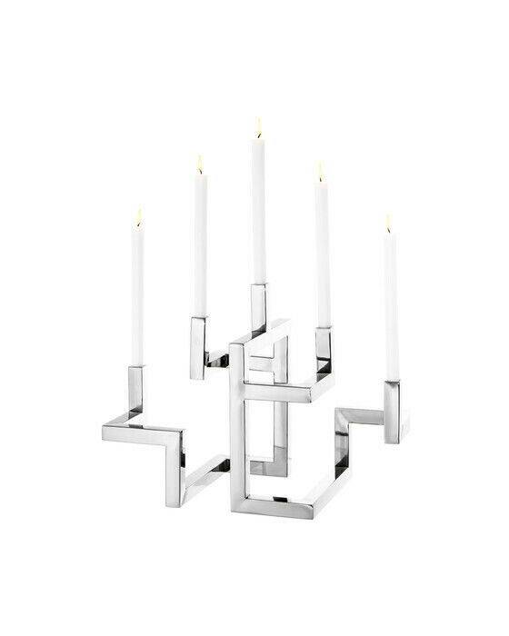 Eichholtz Skyline ljusstake silver - Silver (L: 29 x B: 55 x H: 42 cm)