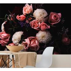 Lyxig bukett rosa rosor fototapeta tapet