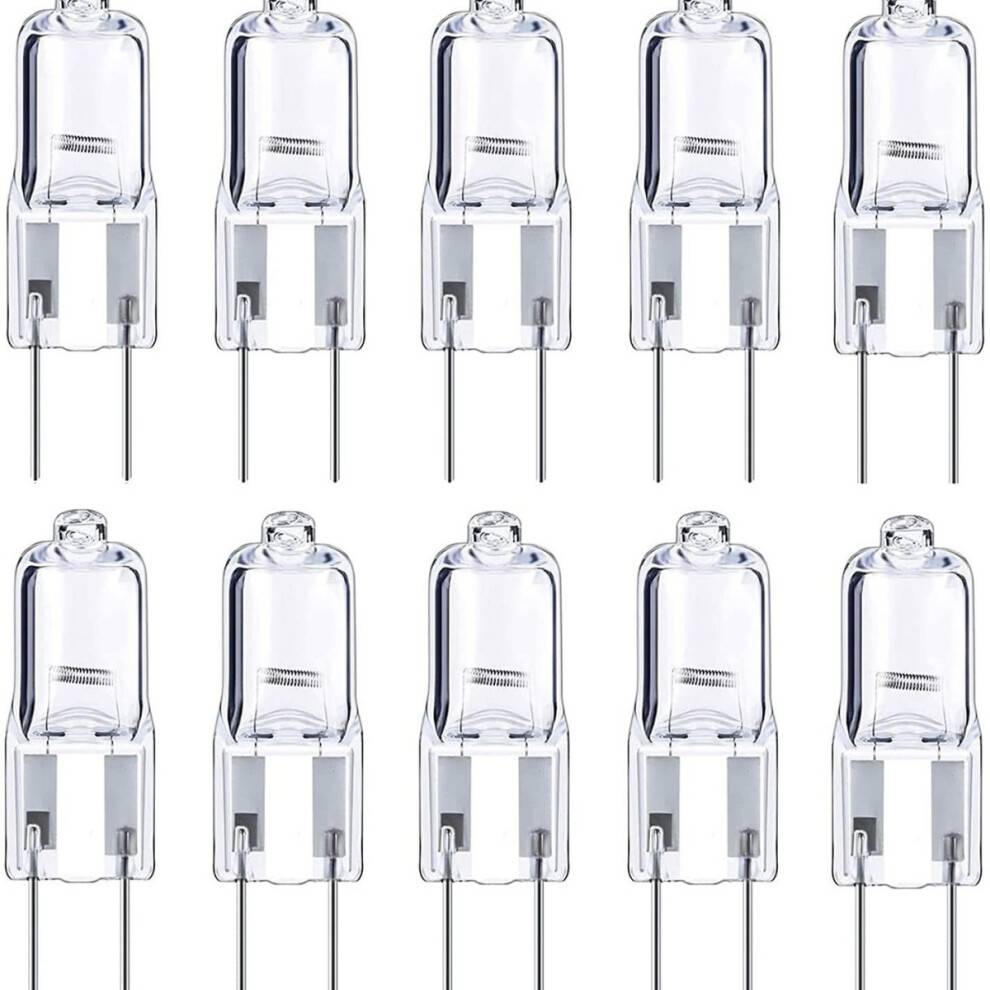 12-pak 50W GY6.35 halogen dæmpbar 12V bi-pin sokkel T4 scenepærer 820lm varm hvid skarp stråle