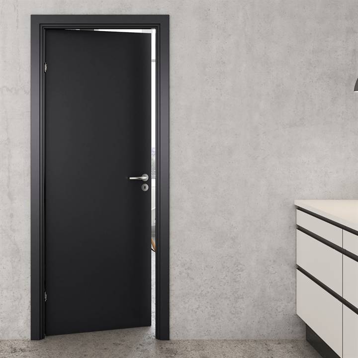 Sort Glat kompakt/Massiv dør M8x20,5 med indstikshængsler - Safco Doors