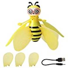 Bee Flying Toys, Robot Helikopter för Barn, Mini Drönare USB Laddning Hand Induktion Flygplan Barn Leksak