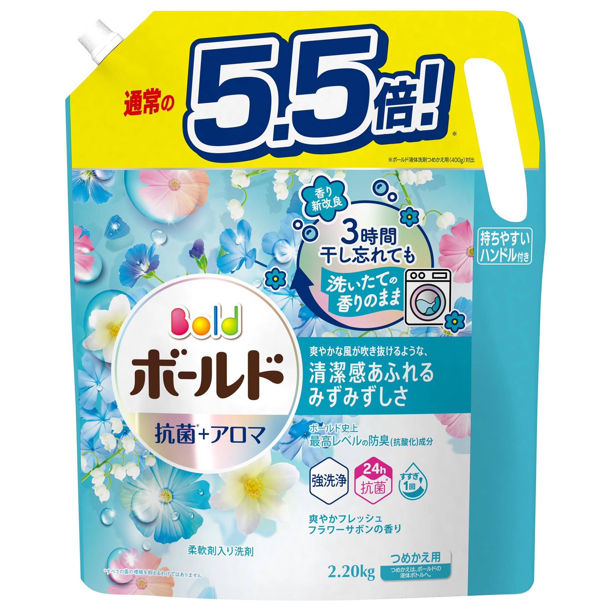 Bold Fresh Flower Soap Liquid Laundry Detergent Refill, 2,200g (Large Capacity)
