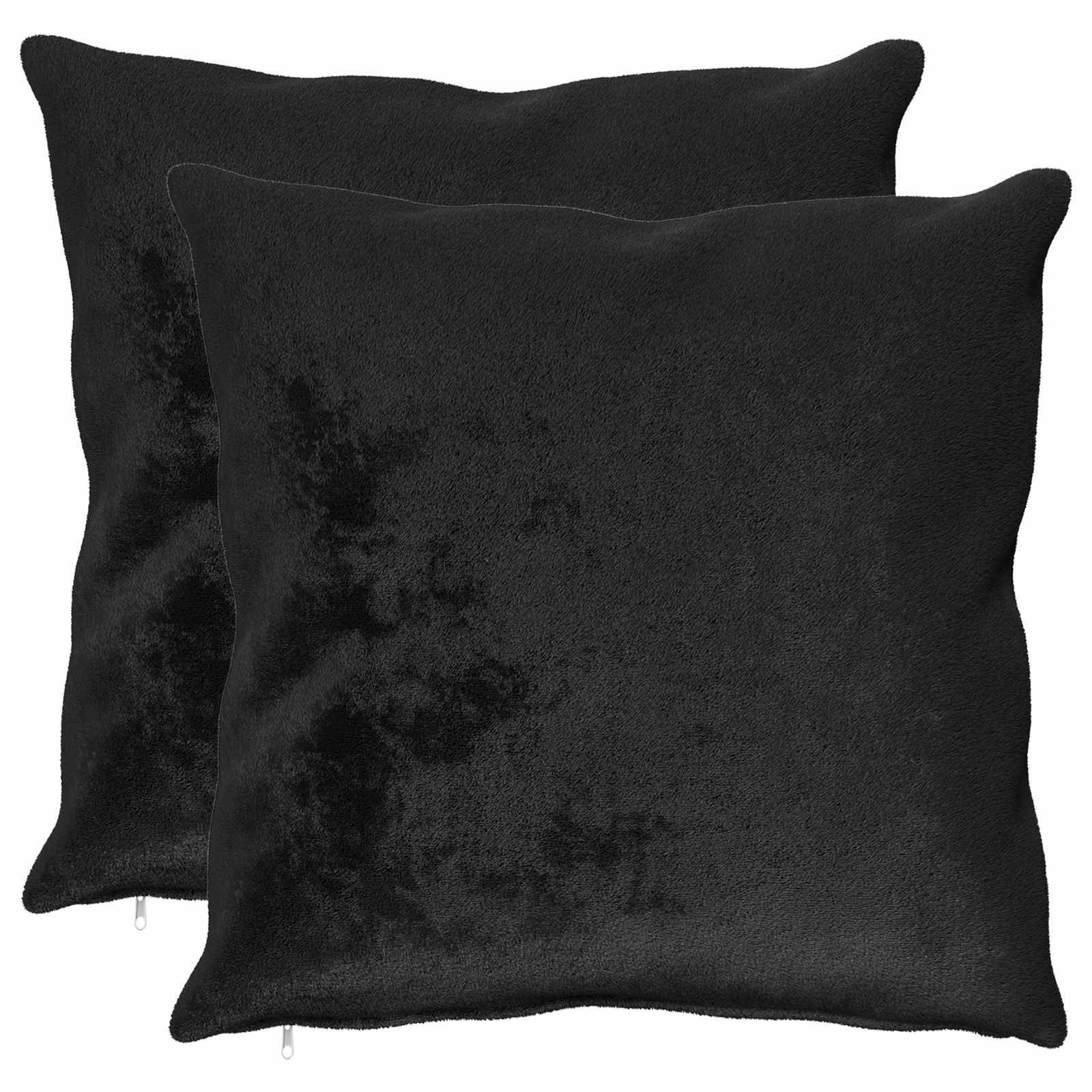 Pudebetræk HEERLEN 2 stk. - sort flannel 60 x 60 cm