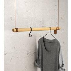 LIND DNA Swing garderobestang 80 cm - natur egetræ / læder
