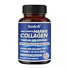 Collagen Capsules 2400mg Hydrolysed Marine Type 1 Max Strength Skin Hair (120 Capsules)