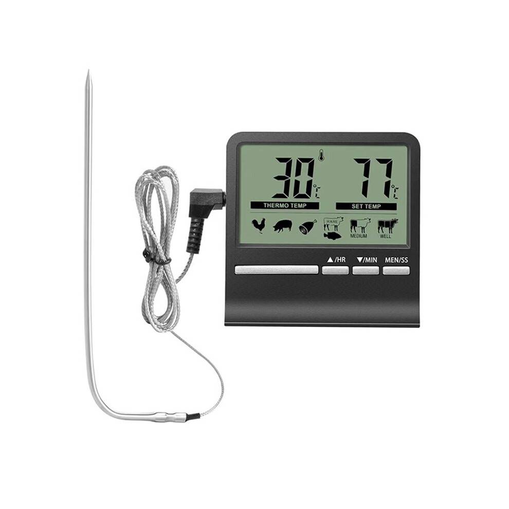 Kitchen Digital CookingThermometer Meat Food Temperature for Oven BBQ Grill Timer Function with Heat Meter for Cooking A