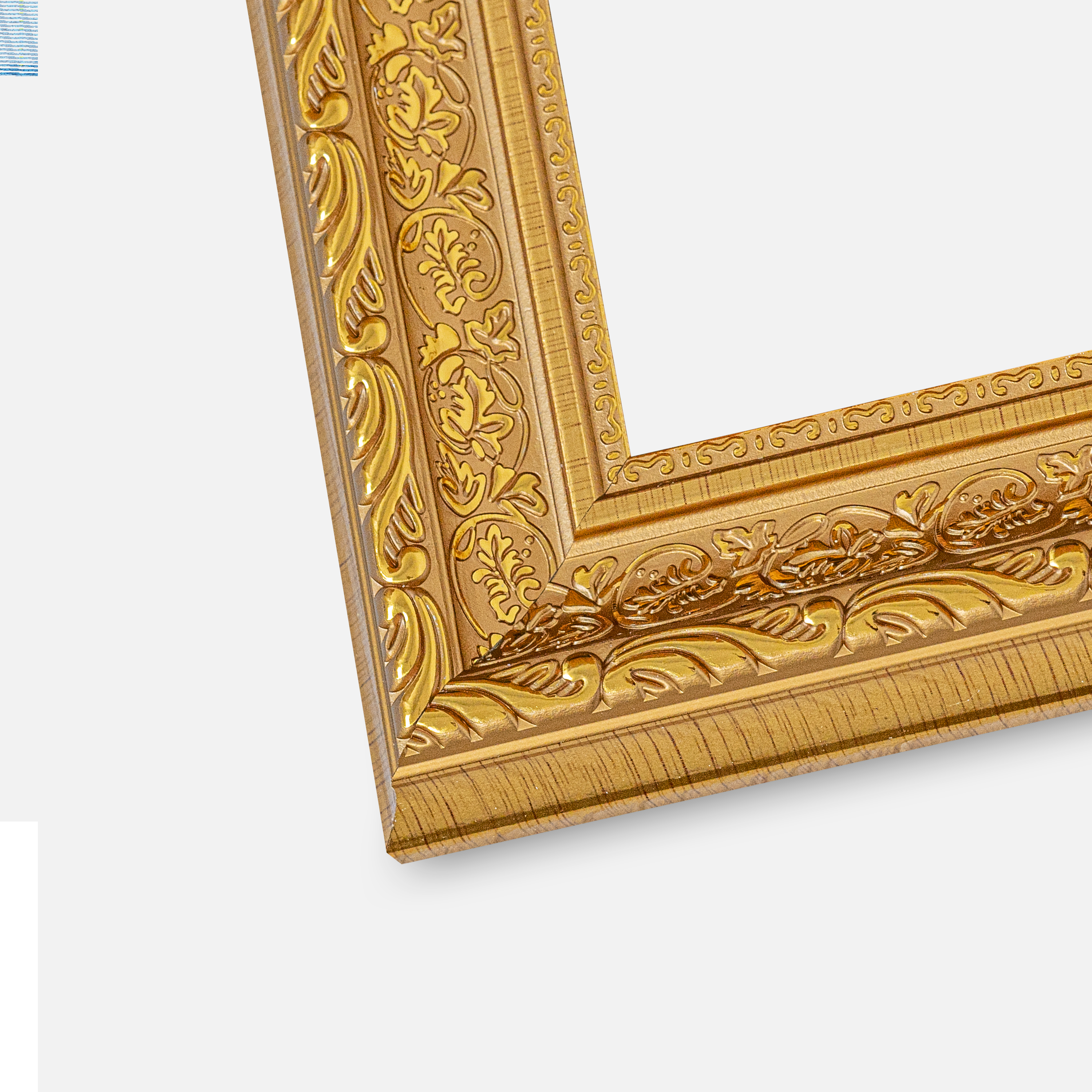 Ramme Ornate Guld 60x80 cm - Passepartout Hvid 50x69 cm