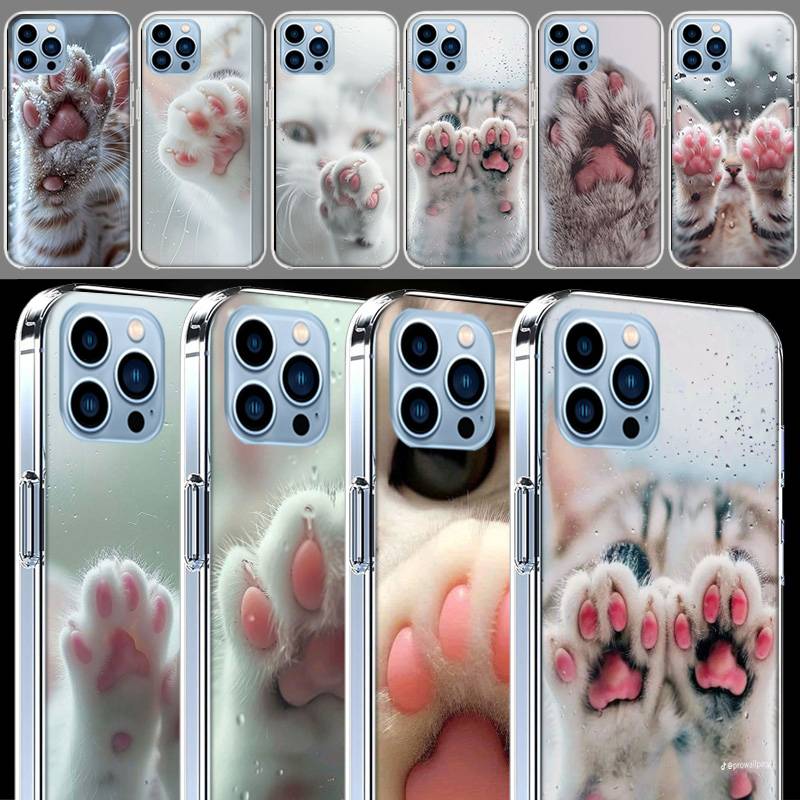 Pink Cat Hand Cases Phone Case For Iphone 17E 16E 17 Air 16 Pro Max 15 Pro 14 Plus 11 13 12 Mini Cover Cases Compatible with Sui
