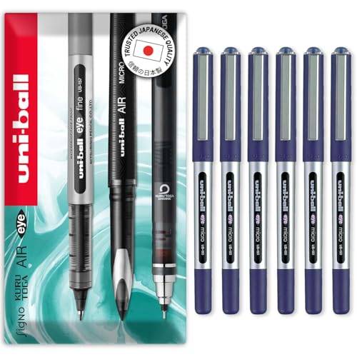 uni-ball Eye Micro UB-150 Gel Bläckpenna - 0,5 mm - I presentförpackning (förpackning med 6, blå)