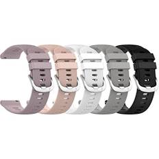 Uhrenarmbänder Kompatibel für Garmin Forerunner 265S/255S/255S Musik Ersatzarmbänder Armband für Garmin Vivoactive 4S/Vivomove 3S/Venu 2S Weiches Silikon Sportuhrband (5er-Pack B)
