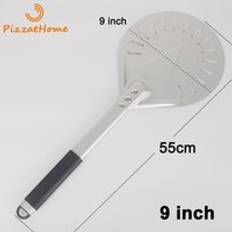 Shangpeixuan 7/ 8/ 9 tum perforerad pizza vridskal pizza spade aluminium pizzaskal halkfritt handtag paddel kort pizzaverktyg - 9 tums pizzaskal
