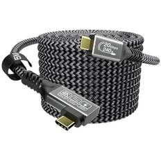 CAKOBLE USB C Kabel 5m,240W USB C 3.2 Gen2 Kabel 20 Gbps usbc charging cable, USB C Monitor 4K@60Hz Kompatibilitet Thunderbolt 4 Kabel för i-Phone 16, (20Gbps 240W-5m)