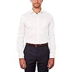 Van Heusen Dress Shirt för män, normal passform, flexkrage, stretch, solid, smokingskjorta, Vit, XXL/Nacke 47 cm/Ärm 81/84 cm