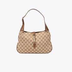 GUCCI GG Canvas Jackie Hobo Bag - Brown