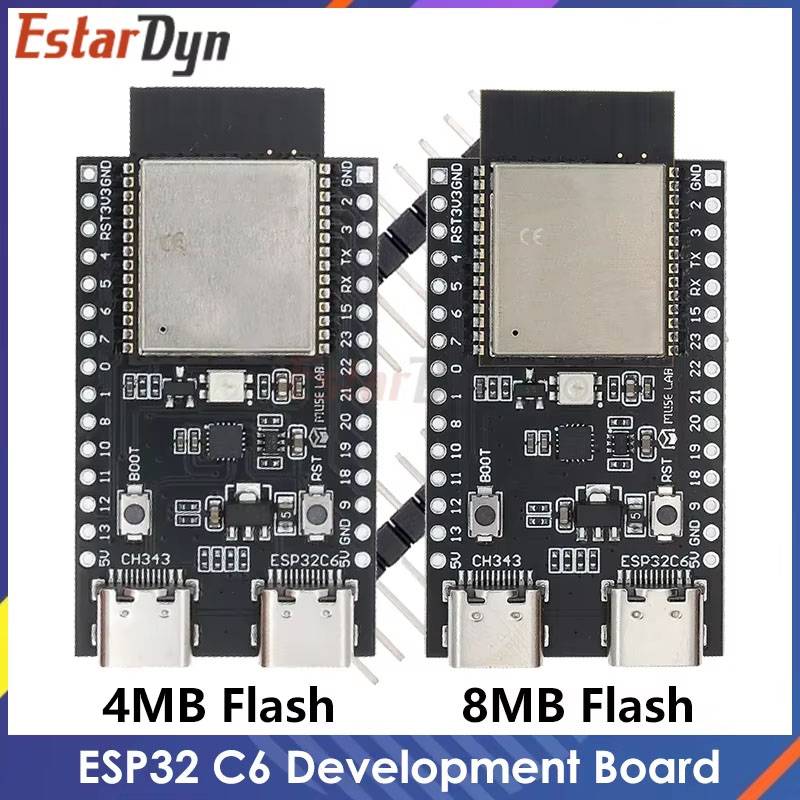 ESP32-C6 ESP32 WiFi+Bluetooth Internet Of Things Dual Type-C Development Board ESP 32 Core Board ESP32-C6-DevKit C N4R2