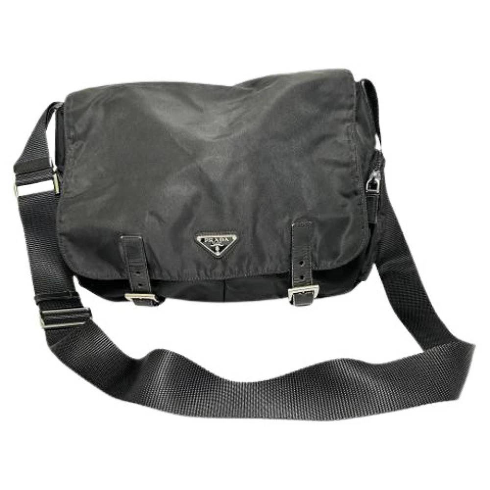 Prada Vintage Pre-owned Tessuto Messenger Bag - Vintage - Dame - Sort - ONE SIZE - Uld