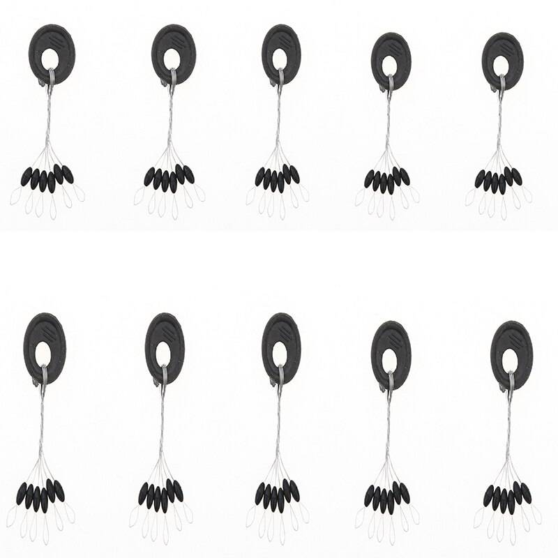 10 st 6 in 1 fiskepropp bobber svart gummi oval propp fiskebobber flytutrymme bönpropp folat fiskelina bobber