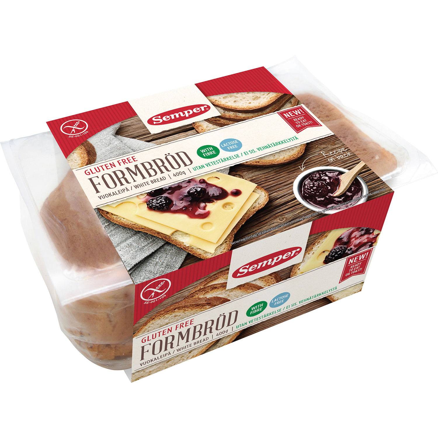 Semper Glutenfri Formbrød m Frø 2 pak 400 g