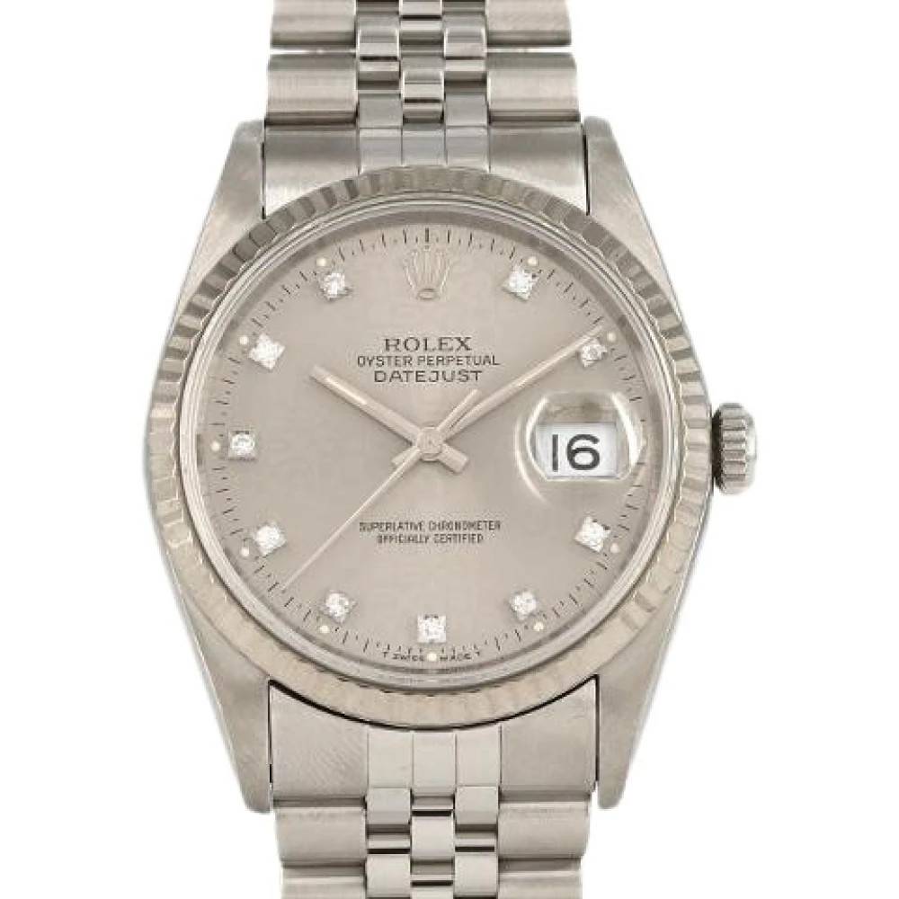 Rolex Vintage - Pre-owned Datejust Armbandsur i Rostfritt Stål och Vitt Guld Vintage - Herr - ONE Size -