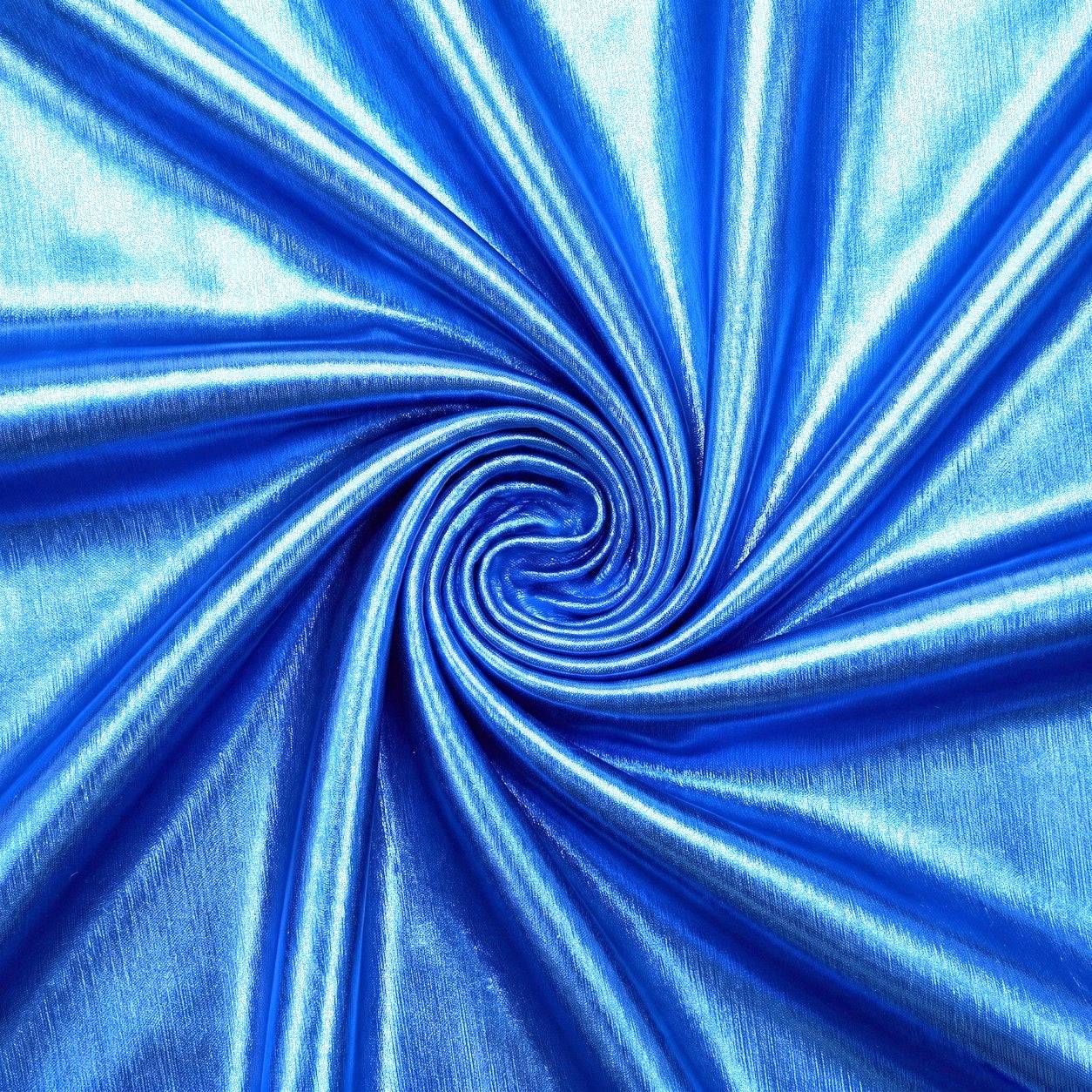 Metallic Koboltblå Foil Stof - Polyester/Elastan - Stof i Metervarer