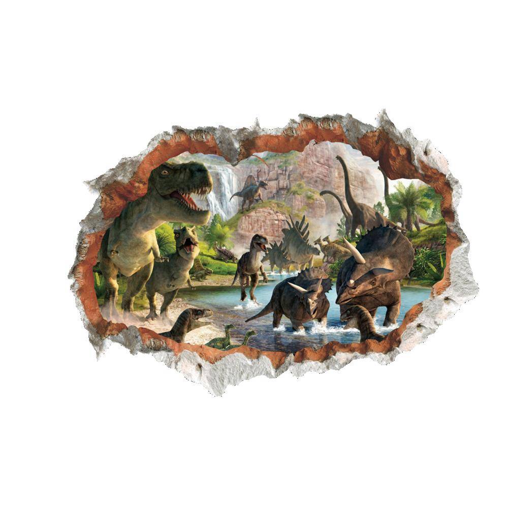 Avtagbara 3D Dinosaurieväggklistermärken Dinosaurieväggdekal Klistermärke Barn Dinosaurieklistermärke Dinosaurievägg