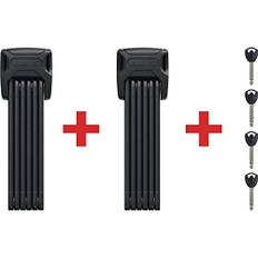 ABUS Faltschloss Bordo 6000K mit SH-Schlosshalter - 2er Set - Fahrradschlösser mit XPlus Zylinder für hohen Manipulationsschutz - ABUS-Sicherheitslevel 10 - Länge 90 cm, Schwarz