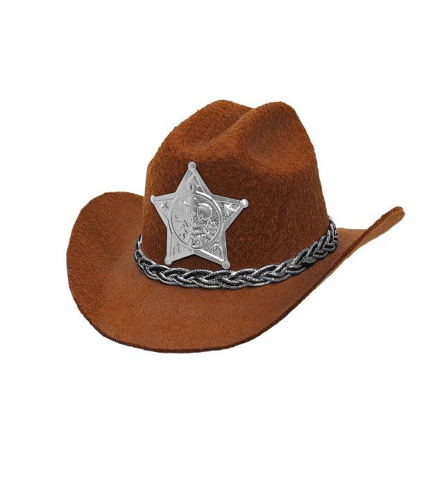 Brun mini sheriff cowboyhatt