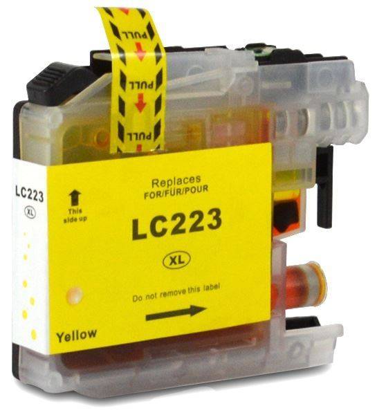 Brother LC223 Gul 10 ml kompatibel ersättningspatron (ej Brother original). Fri frakt!