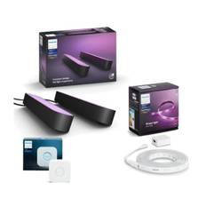 Philips Hue - Play Light Bar 2-Pack & Lightstrip Plus Starter Kit  2 meter & Bridge 2.1 - Bundle - Fri fragt og klar til levering