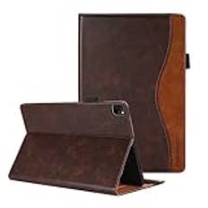 Fodral för iPad Air 13 tum M2 2024, iPad Pro 12.9 2022/2021/2020/2018 (5:e/4:e/3:e generationen) skyddsfodral i PU-läder med flera vinklar hållare för iPad Pro 12,9 tum, brun