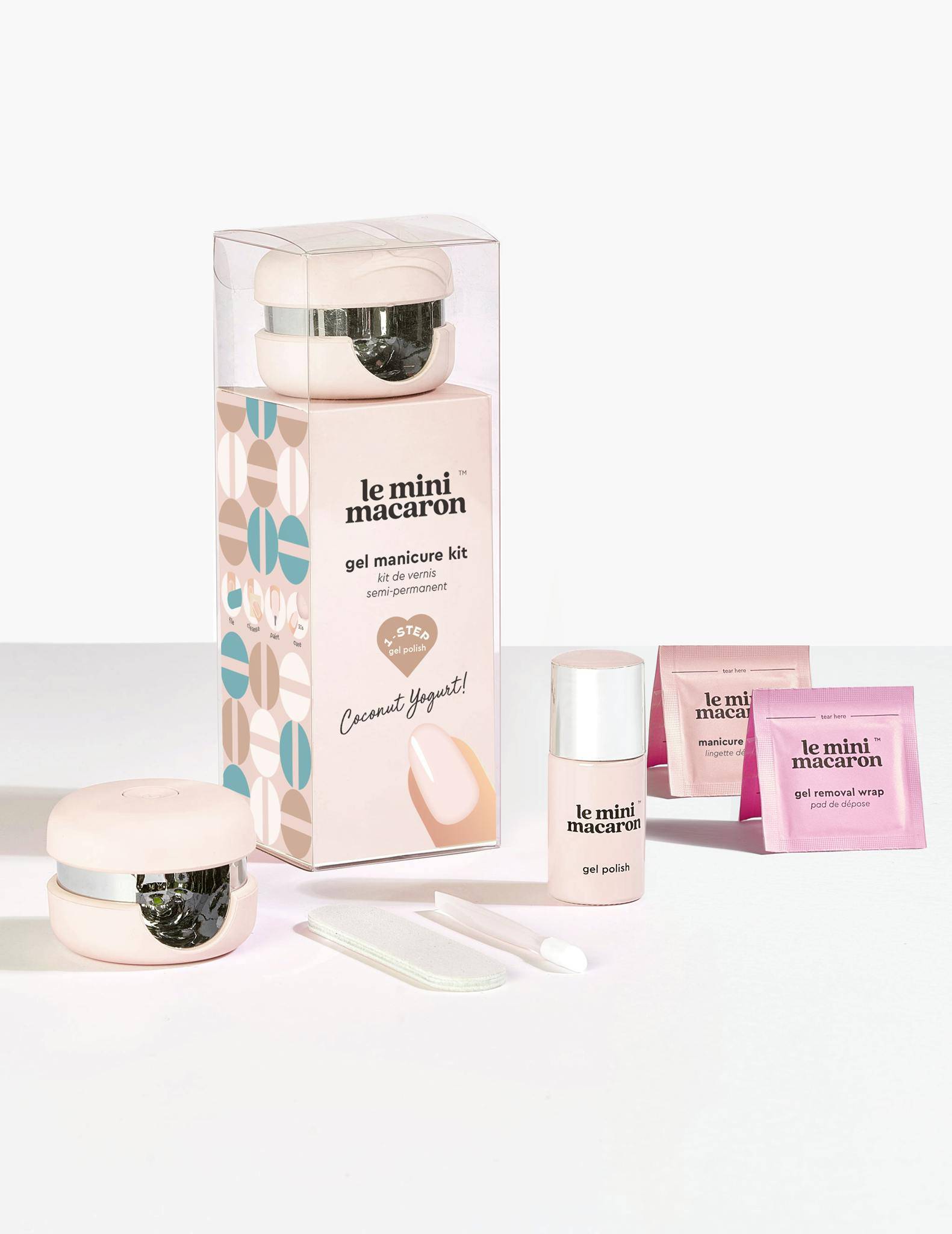 Le mini macaron Gel Manicure Kit Coconut Yoghurt 8,5 ml + 4 st