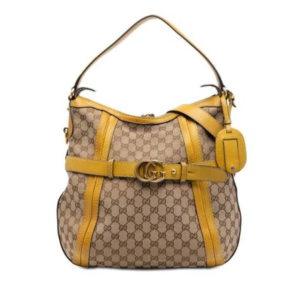 Gucci Vintage Pre-owned Canvas Satchel - Vintage - Dame - Beige - ONE SIZE - Uld