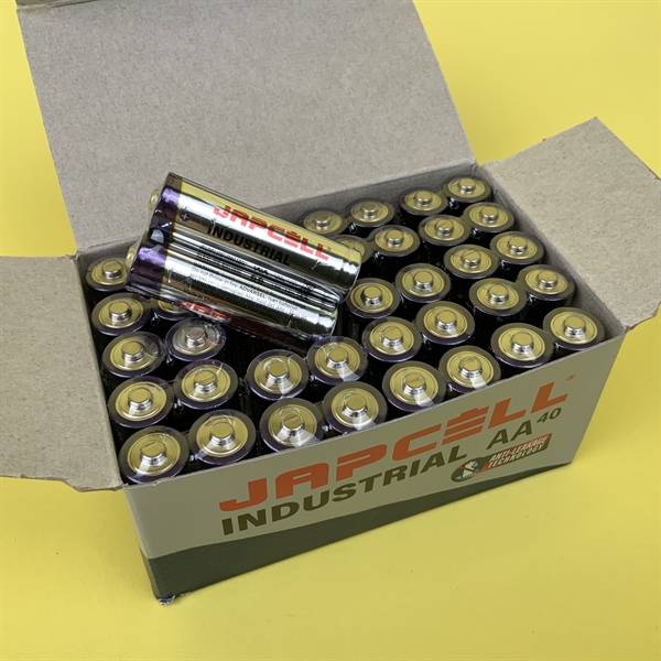 Batterier AA Japcell Industrial - kasse med 40 stk..
