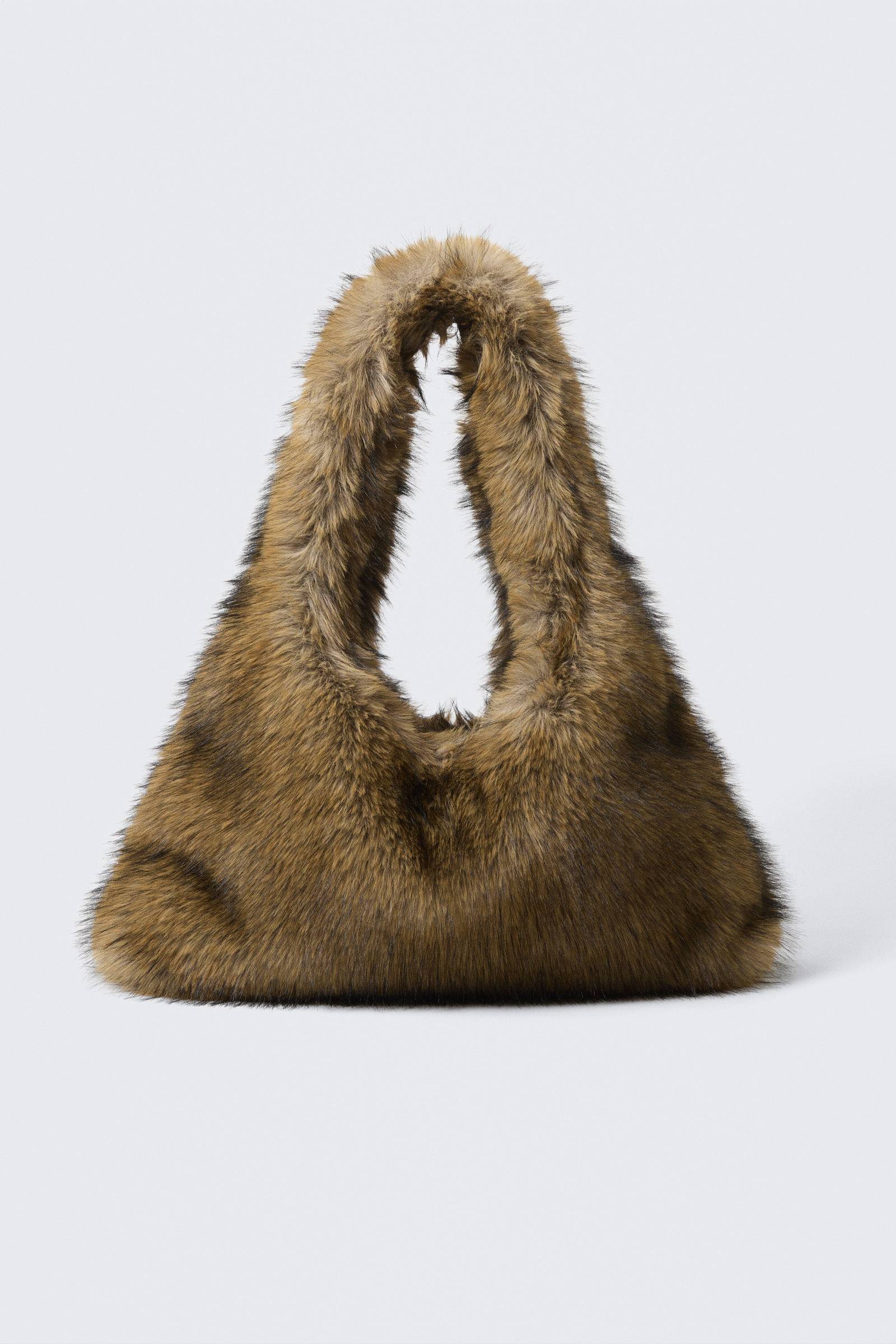 Slouchy Faux Fur Shoulder Bag