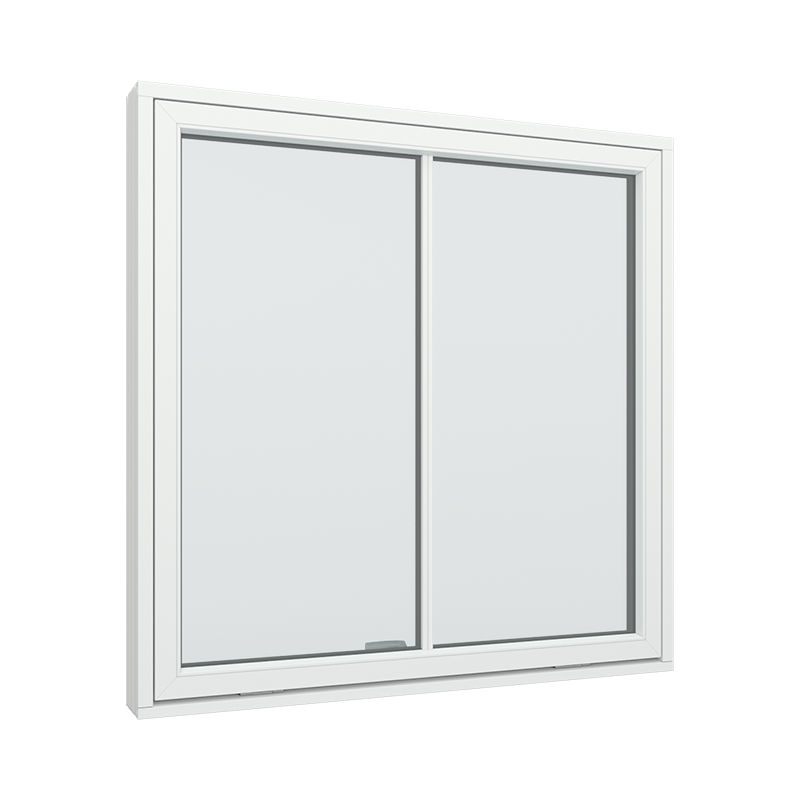 Topstyret vindue 1 fags med 2x1 glasfelter.