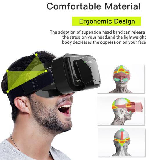G10 VR-glasögon Kraftfull jätteskärm Uppslukande Panorama Roaming Virtual Reality-glasögon för mobiltelefon svart
